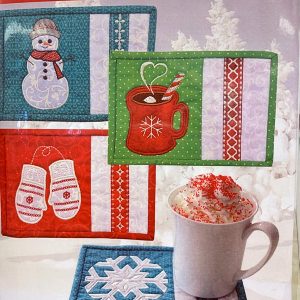 Winter Mug Rugs Embroidery Pattern